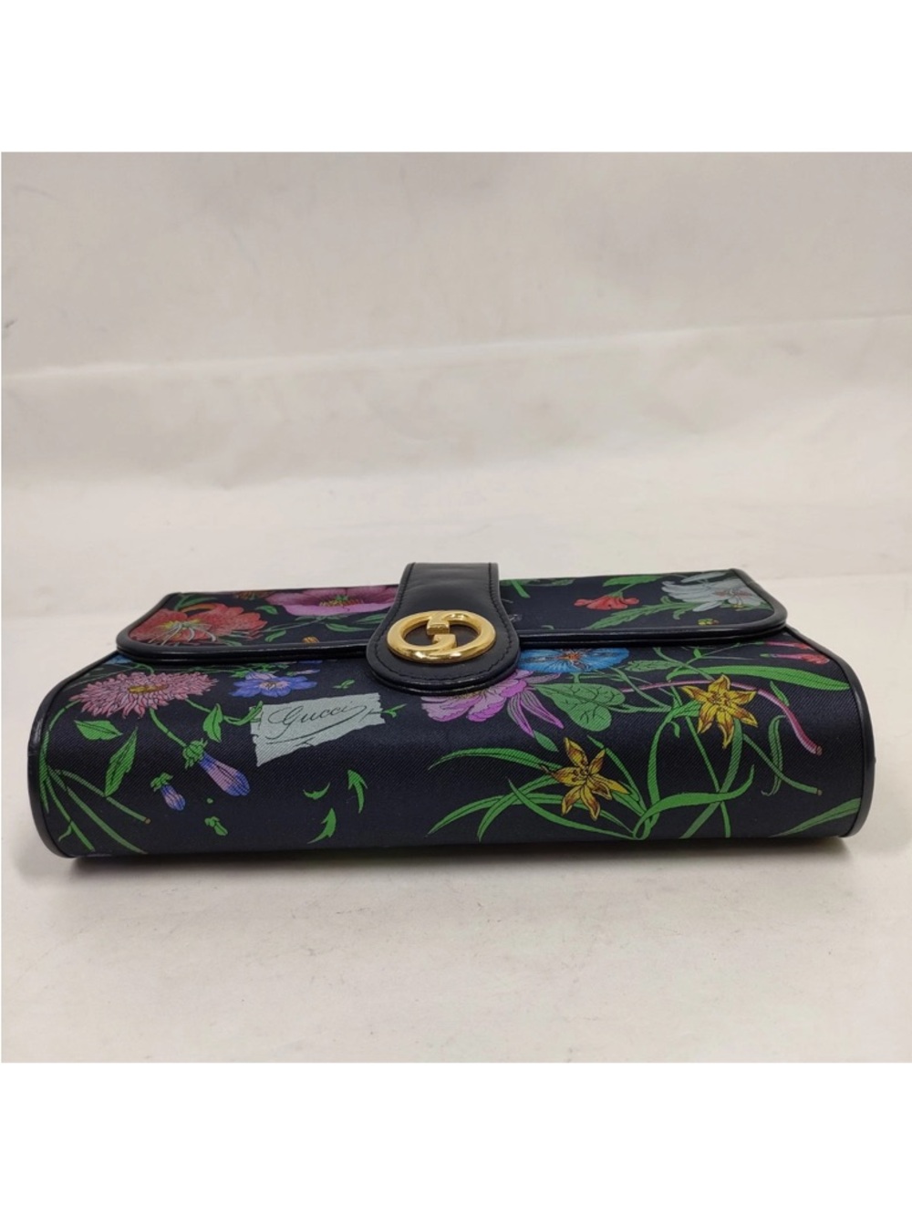 Gucci Navy Floral GG Marmont Chain Crossbody Bag with COA - Picture 6 of 15